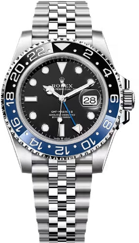 Rolex GMT-Master II reference 126710BLNR, blue and black Batman ceramic bezel, 40mm Oystersteel on a Jubilee bracelet