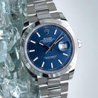Rolex Datejust 41 2026 Mint Blue Complete Set Smooth Bezel Oyster