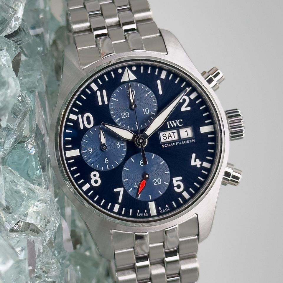 IWC Pilot Chronograph Blue Dial 41mm Complete Set