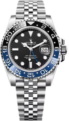 Rolex GMT-Master II reference 126710BLNR, blue and black Batman ceramic bezel, 40mm Oystersteel on a Jubilee bracelet
